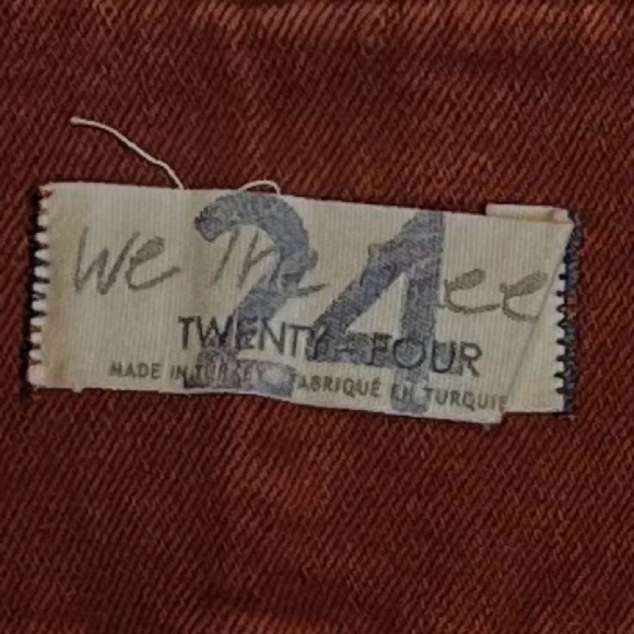 Free People We The Free Virgo Zip-Front Denim Mini Skirt Stretch Burnt Orange 24 - Picture 6 of 10